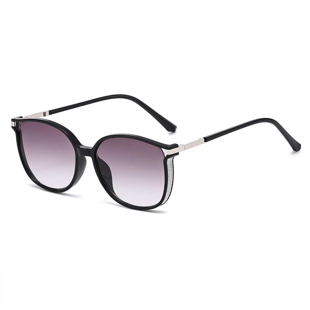 AOOLIA Large Reading glasses Sunglasses for Women Men, TR90 Metal Stylish UV400 Reader Eyewear for Outdoor Beach Travel Driving (Black, 4, x)
