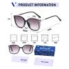 AOOLIA Large Reading glasses Sunglasses for Women Men, TR90 Metal Stylish UV400 Reader Eyewear for Outdoor Beach Travel Driving (Black, 4, x) view 3