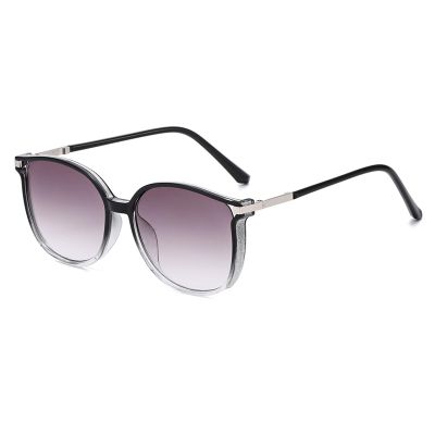 AOOLIA Large Reading glasses Sunglasses for Women Men, TR90 Metal Stylish UV400 Reader Eyewear for Outdoor Beach Travel Driving (Black-Gray, 2, x)