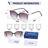 AOOLIA Large Reading glasses Sunglasses for Women Men, TR90 Metal Stylish UV400 Reader Eyewear for Outdoor Beach Travel Driving (Black-Gray, 2, x) view 3