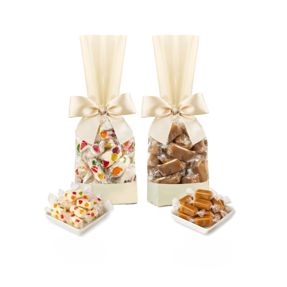 Candy Gift Set Jelly Nougat & Soft Caramels by Fames Chocolates | Individually Wrapped, Kosher, Dairy-Free, Vegan Friendly, Birthday & Corporate Gift Ready