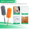 4 Pack Small Microfiber Feather Duster, with 13" to 30" Extendable Pole, Microfiber Head, Cleaning Tool for Cleaning Office, Car, Computer, Furniture, Sofa (Orange/Blue/Green/Gray) view 3