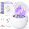 Dental Ultrasonic Retainer Cleaner Machine - 45kHz Cleaning Pod for Dentures, Mouth Guard, Aligner, Night Guard, Toothbrush Heads & Jewelry, 4 Cleaning Modes, Digital Timer, 200ML Capacity, White view 1