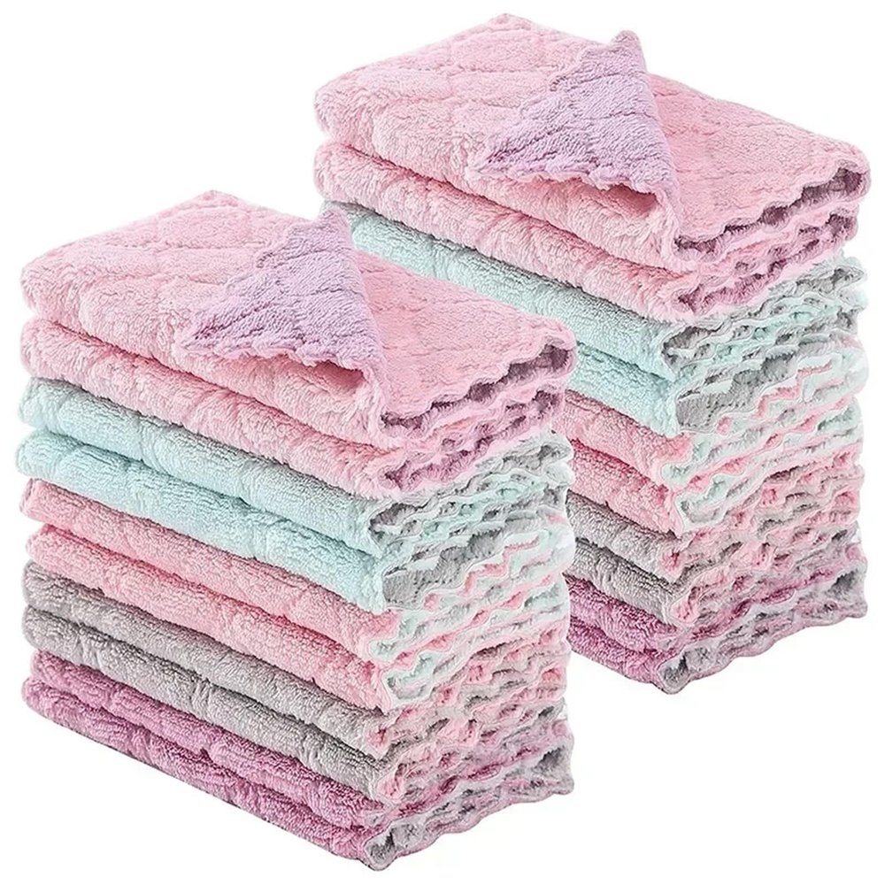 OHZI3Q 1/5/10pcs Microfiber Towels - Absorbent Kitchen Cleaning Cloths for Non-Stick Oil, Dish Rags, and Tableware for Cleaning(1pcs)