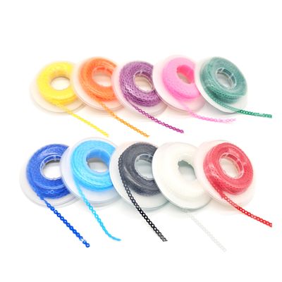 10 Rolls Dental Orthodontic Power Chain for Teeth Braces, Multicolor Spool Elastic Rubber Bands Orthodontic Treatment Chain (Closed)
