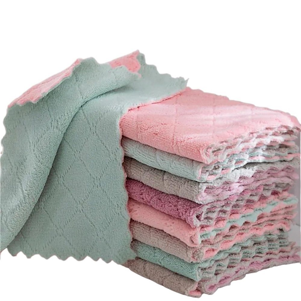 OHZI3Q 10/20pcs Dishwashing Cloth Kitchen Cleaning Wipes Household Multipurpose Absorbent Nonstick Oil Fiber Cleaning Cloth for Cleaning(15x 25cm 20PCs)