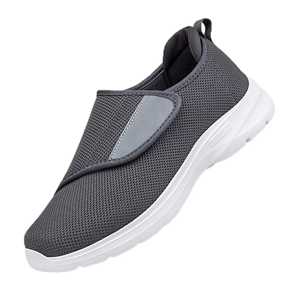 LFFTBK Diabetic Shoes,Men's and Women's Extra Wide for Swollen Feet Elderly Shoes(Gray,10US)
