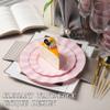 QualQuot 120PCS Pink Plastic Plates, Heavy Duty Disposable Party Plates with Gold Rim, Fancy 60 Dinner & 60 Dessert Plates for Parties and Wedding view 3