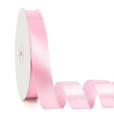 100 Yards Ribbon, 1 Inch Pink Satin Ribbon for Gift Wrapping, Ribbons for Flower Bouquet, Single Face Fabric Polyester Hair Ribbons for Crafts Wedding Bow Party Decorations