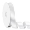 100 Yards 1 Inch White Ribbon, Fabric Satin Ribbon for Gift Wrapping, Wide Continuous String Ribbons, Flower Bouquet Wedding Bow Award Ribbons Making Decorations view 1