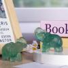 Hguxmcu 2 Inch Fluorite Crystal Elephant Sculpture Handcrafted Healing Stone Animal Figurine Spiritual Home Decor Lucky Charm Gift for Wealth Success Positive Energy and Meditation Lovers view 3