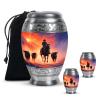 Yatskia Cowboy with Cattle Little Keepsake Urn for Adult Ashes Brother and Sister, Large Memorial Urn for Human Ashes Adult Dad, (Monar 10 Inch and 3 Inch) view 1