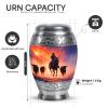 Yatskia Cowboy with Cattle Little Keepsake Urn for Adult Ashes Brother and Sister, Large Memorial Urn for Human Ashes Adult Dad, (Monar 10 Inch and 3 Inch) view 2