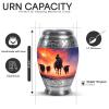 Yatskia Cowboy with Cattle Little Keepsake Urn for Adult Ashes Brother and Sister, Large Memorial Urn for Human Ashes Adult Dad, (Monar 10 Inch and 3 Inch) view 3