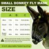 Yeyeplum 1 Pcs Small Donkey Fly Mask with Ear Protection Breathable Mule Fly Mask with Long Ears Protection from Insects and Bugs Soft Mesh with Adjustable Fastener Easy get on and Off(Black) view 2