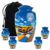 Casketique Car Urns for Adult Male 1 Large 4 Keepsake - Blue Cremation Urn - Memorial Urns for Human Ashes Adult Man - Funeral Urn for Human Ashes - 10 & 3 Inch view 1