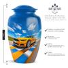 Casketique Car Urns for Adult Male 1 Large 4 Keepsake - Blue Cremation Urn - Memorial Urns for Human Ashes Adult Man - Funeral Urn for Human Ashes - 10 & 3 Inch view 3