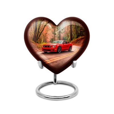 Casketique Car Mini Funeral Urns for Human Ashes Adult Female - Miniature Brown Cremation Urns for Adult Male - Small Memorial Urn - Tiny Cremation Urn for Huma Ashes Man & Women - 3 Inch