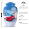 Casketique Car Adult Urns for Human Ashes Women Set of 2 - Blue Large & Small Urns for Human Ashes Adult Man & Women - Burial Cremation Urn for Dad 1 Large & 1 Keepsake - 10 & 3 Inch view 2
