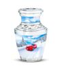 Casketique Car Funeral Urn for Ashes for Women 1 Large 4 Keepsake - Blue Cremation Urns Adult Male Ashes - Memorial Urn for Mom - Funeral Ash Container for Dad - 10 & 3 Inch view 2
