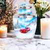 Casketique Car Funeral Urn for Ashes for Women 1 Large 4 Keepsake - Blue Cremation Urns Adult Male Ashes - Memorial Urn for Mom - Funeral Ash Container for Dad - 10 & 3 Inch view 4