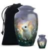 Casketique Rabbit Cremation Urns for Adult Ashes Male 1 Large 4 Keepsake - Flower Burial Urn for Ashes for Women Set of 2 - Purple Memorial Urns for Adult Male - Funeral Urn for Mom & Dad -10 & 3 Inch view 1
