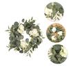 ABOOFAN 1Pc Emulated Green Plant Wreath Simulated Eucalyptus Garland Decor for Door or Wall Elegant Spring Home Decoration and Easy to Maintain for Weddings view 3