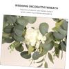 ABOOFAN 1Pc Emulated Green Plant Wreath Simulated Eucalyptus Garland Decor for Door or Wall Elegant Spring Home Decoration and Easy to Maintain for Weddings view 4