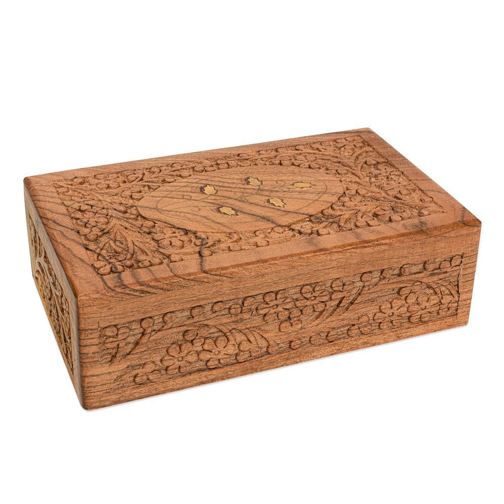 Ayan Handicraft Engraved Urns for Human Ashes Adult Female - Wood Cremation Urns, Wooden Urn, Decorative Urn, Urns for Human Ashes Adult Man