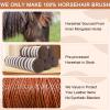 100% Horse Hair Clothes Brush for Wool Coats Cashmere Suits No Shedding Soft Bristle Garment Brush for Lint Removal Premium Beechwood Handle Hat Brush for Cowboy Hats Felt Fedora Cleaning Tailor Grade view 2