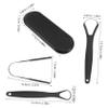 Healeved 1 Set Stainless Steel Tongue Scraper Tool Ergonomic Oral with Carrying Case for Travel Reduces Bad Breath Deeply Cleans Tongue Coating view 2