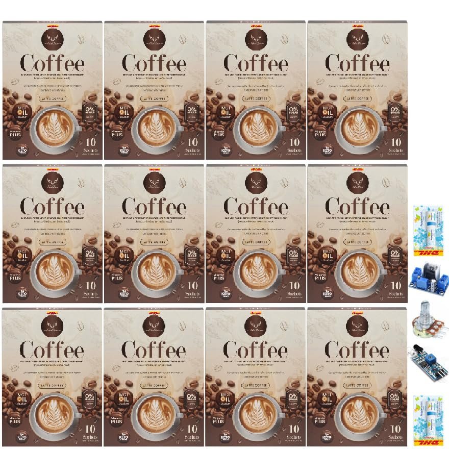 10 Sachets/Pack(150g) Fragrant Delicious Much Mellow Vegan Good Figure SikaDeerKeto Coffee Latte 21in1 Intense Roasted Set 12 D407 By Thaigiftshop [Get Free Tomato Facial Mask]