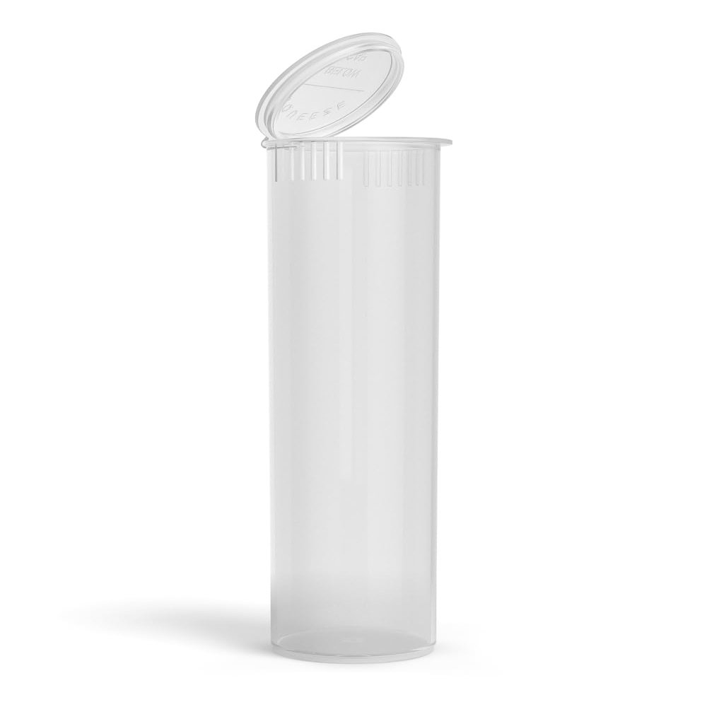 250 Count - Wide Mouth 116mm Plastic Squeeze Multi Pre-Roll Tubes Child Resistant - Water Resistant - Smell/Odor Resistant - Air Resistant - BPA Free (Clear)