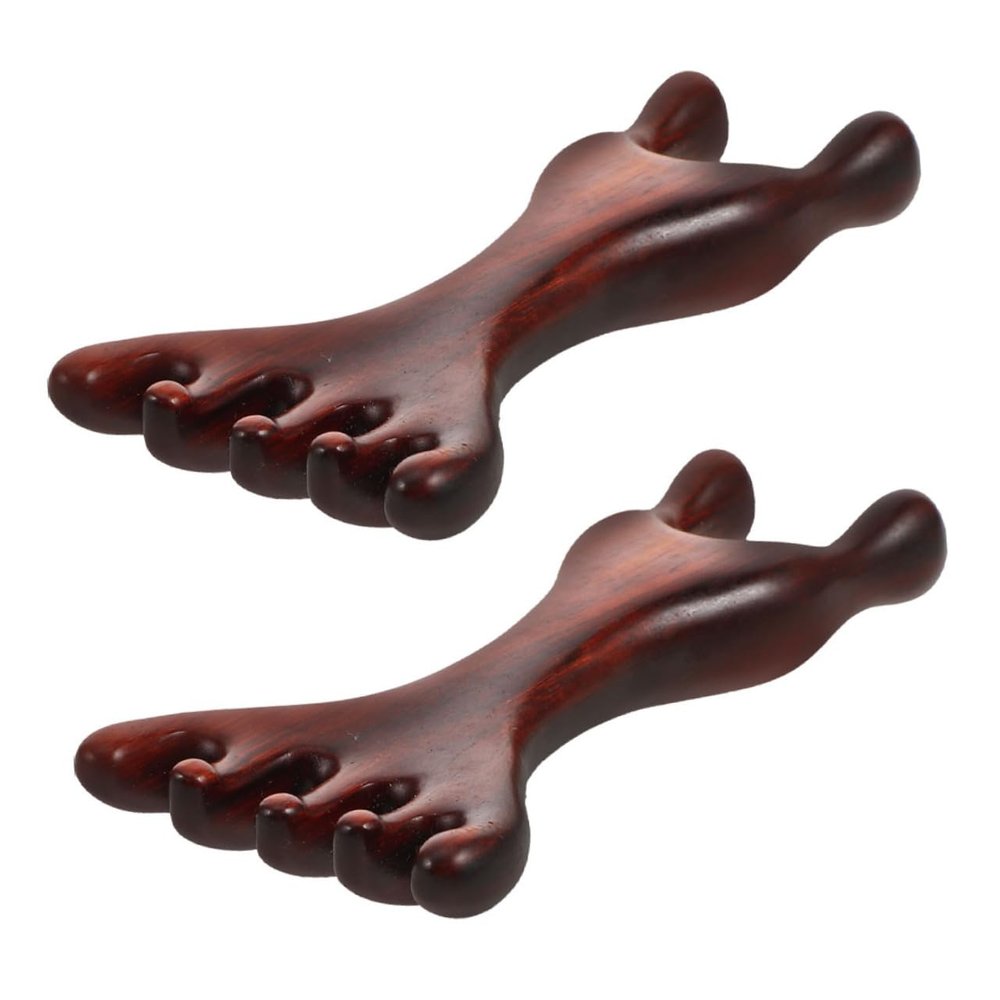GANAZONO 2pcs Hair Scalp Massager: Head Massager Scalp Portable Head Scratcher Sandalwood Comb Brush for Hair Brown