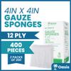 4 x 4 inch Gauze Sponges, 100% Cotton, 12-Ply Woven Non-Sterile Gauze, 400 Pc (2 Packs of 200) view 2