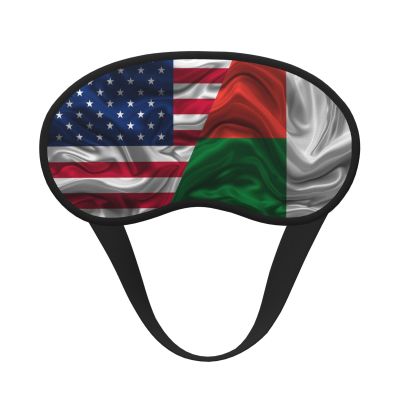 Personality Silk Madagascar Flag Sleep Mask for Men Women Soft Skin-Friendly Eye Cover Airplane Travel Essentials Night Sleeping