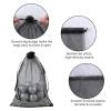 100 Pcs Organza Bags, Grey Sheer Organza,Wedding Favor with Drawstring,Jewelry Gift Bag for Party, Jewelry, Bathroom Soaps (Black, 6.69 * 9.06 inch) view 2