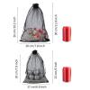 100 Pcs Organza Bags, Grey Sheer Organza,Wedding Favor with Drawstring,Jewelry Gift Bag for Party, Jewelry, Bathroom Soaps (Black, 6.69 * 9.06 inch) view 3