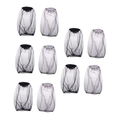 predolo 10x Head Net Mesh, Fly Face Cover Lightweight Removable Neck Fly Netting for