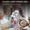 10X Hands Free Magnifying Glass with Light, 6 Light Modes, 1200mAh Rechargeable Neck LED Magnifier for Seniors & Low Vision, Needlepoint, Cross Stitch, Crafts, Reading, Sewing view 2