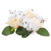 VOSAREA Artificial Floral Candle Wreath Elegant Wedding Candle Rings for Home Decor Party Celebration Yellow Rose Arrangement for Table Decoration view 1