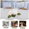 VOSAREA Artificial Floral Candle Wreath Elegant Wedding Candle Rings for Home Decor Party Celebration Yellow Rose Arrangement for Table Decoration view 3