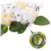 VOSAREA Artificial Floral Candle Wreath Elegant Wedding Candle Rings for Home Decor Party Celebration Yellow Rose Arrangement for Table Decoration view 4
