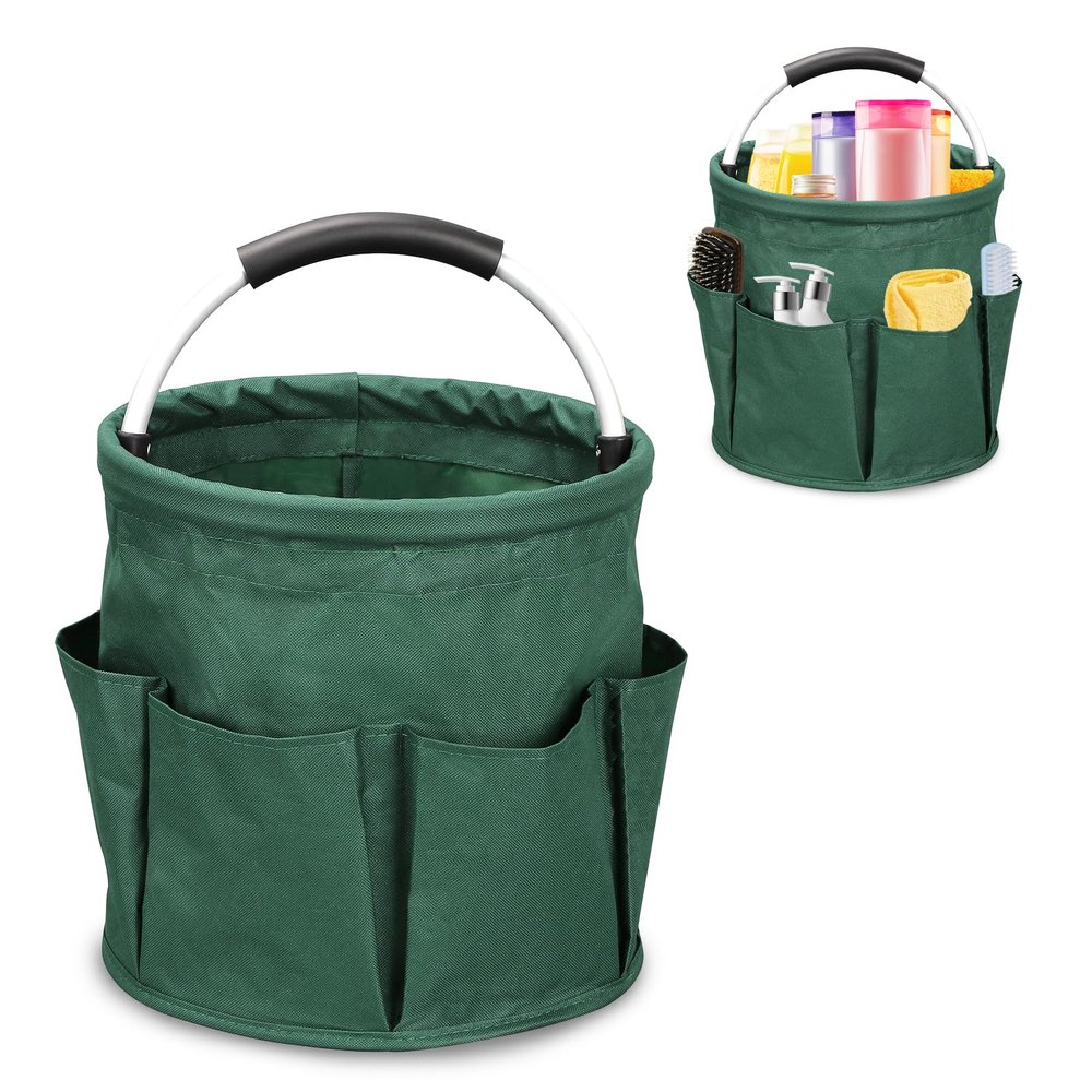 Cleaning Caddy for Cleaning Supplies, 17L Cleaning Supply Caddy with Handle Foldable Cleaning Supplies Organizer Bucket Tool Bag Organizer Cleaning Products Organizers for Home, Garden (Dark Green)