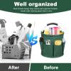 Cleaning Caddy for Cleaning Supplies, 17L Cleaning Supply Caddy with Handle Foldable Cleaning Supplies Organizer Bucket Tool Bag Organizer Cleaning Products Organizers for Home, Garden (Dark Green) view 3