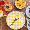 HSPAIDYP 50Pcs Gingham Party Supplies 7" Yellow Plaid Paper Plates YellowCheckered Plate Disposable Yellow and White Plaid Plates for Baby Shower Wedding Picnic BBQ Birthday Party Decor view 2