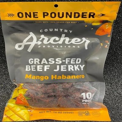 Grass-Fed Beef Jerky, Mango Habanero Flavor, 16 oz High Protein Snack Pack, Gluten-Free, Paleo, Made with 100% Grass-Fed Beef