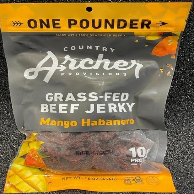 Grass-Fed Beef Jerky, Mango Habanero Flavor, 16 oz High Protein Snack Pack, Gluten-Free, Paleo, Made with 100% Grass-Fed Beef