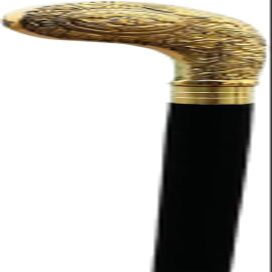 Solid Brass Victorian Style Walking Cane, Decorative Golf Head Handle, Wooden Shaft