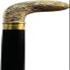 Solid Brass Victorian Style Walking Cane, Decorative Golf Head Handle, Wooden Shaft view 2